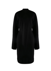 Ingenue long sleeve dress in wool - Black