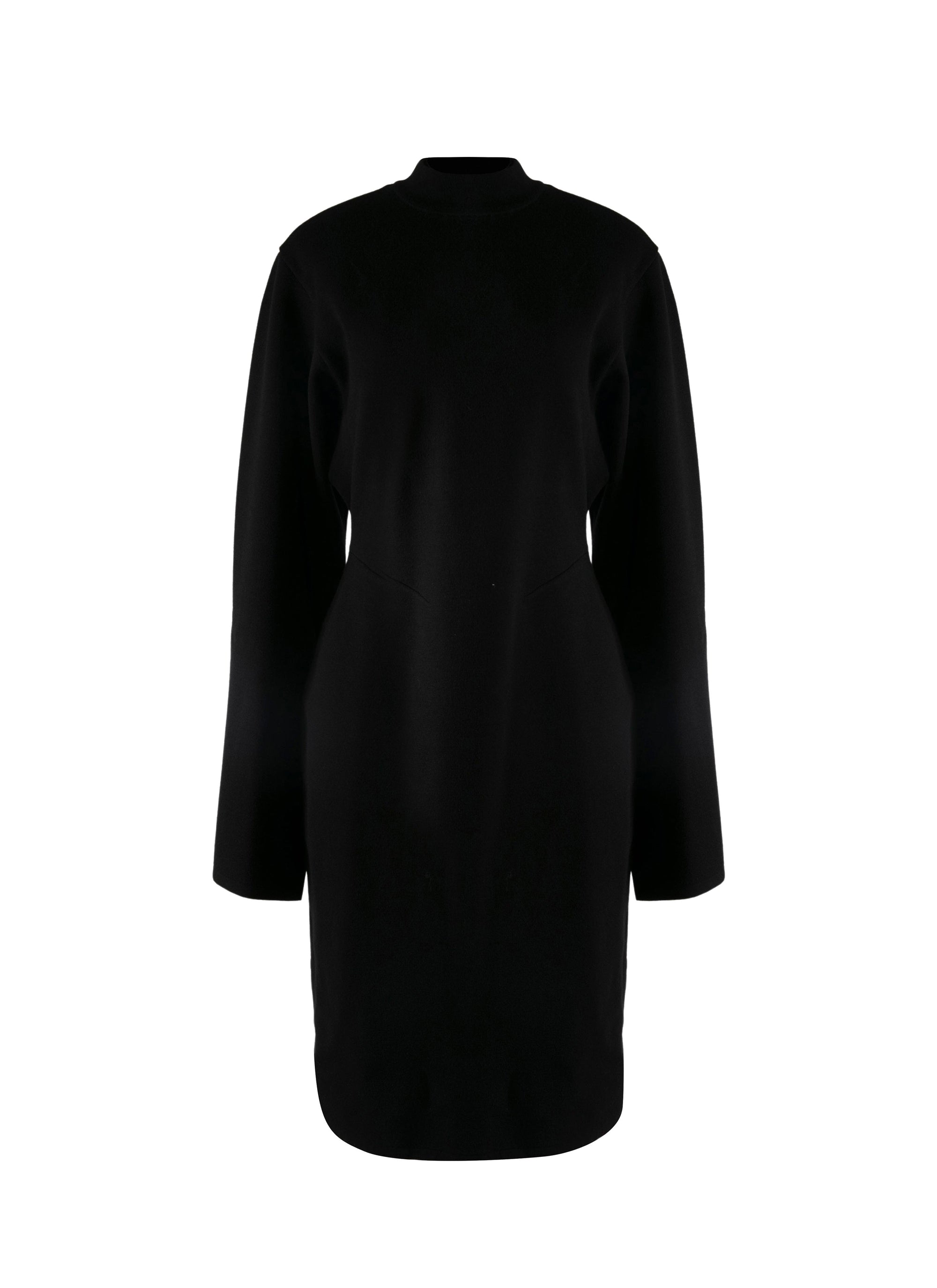 Ingenue long sleeve dress in wool - Black