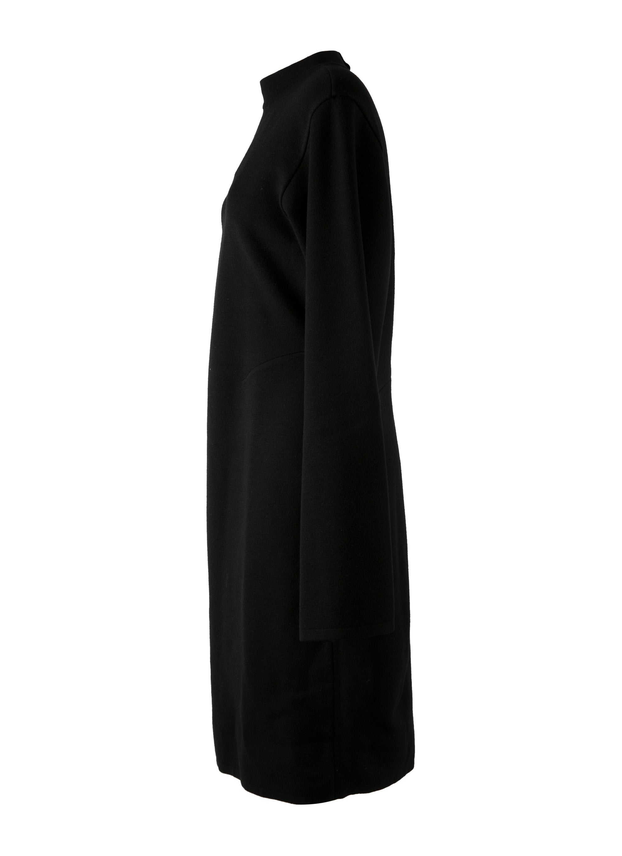 Ingenue long sleeve dress in wool - Black