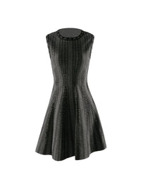 Sleeveless wool dress - Black & White