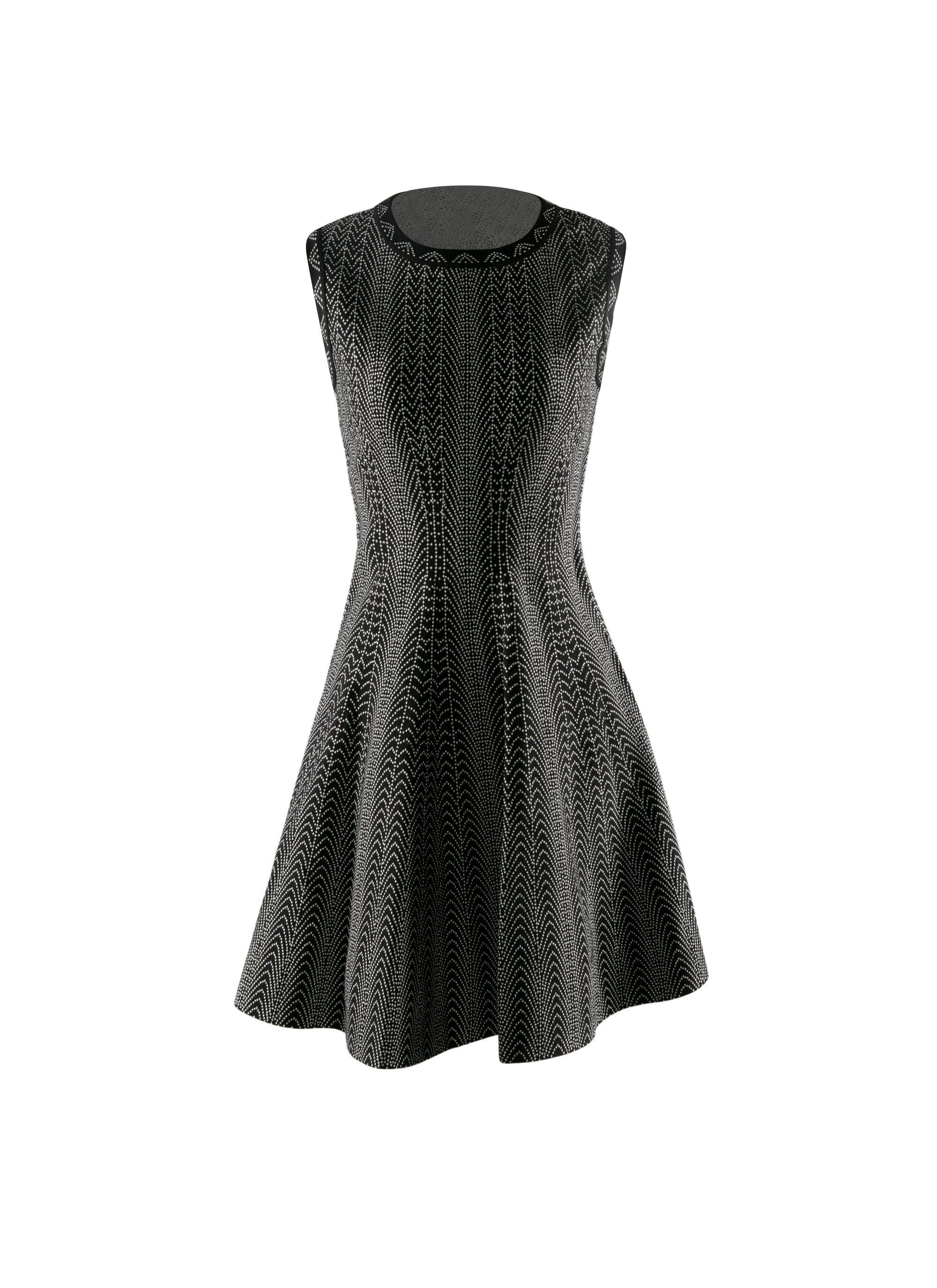Sleeveless wool dress - Black & White