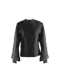 Long sleeve jumper in wool - Black intense
