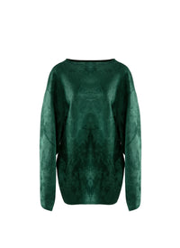 Long sleeve jumper in iconic velvet - Empire Green