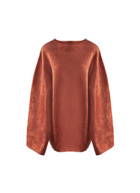 Long sleeve wool blend jumper - Caramel