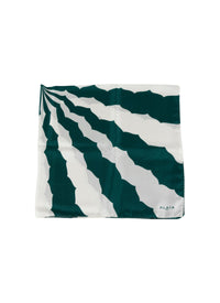 Silk scarf - White & Green