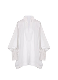 Chemise à manches larges en popeline japonaise - Blanc