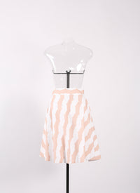 Regular striped skirt - White & Pink