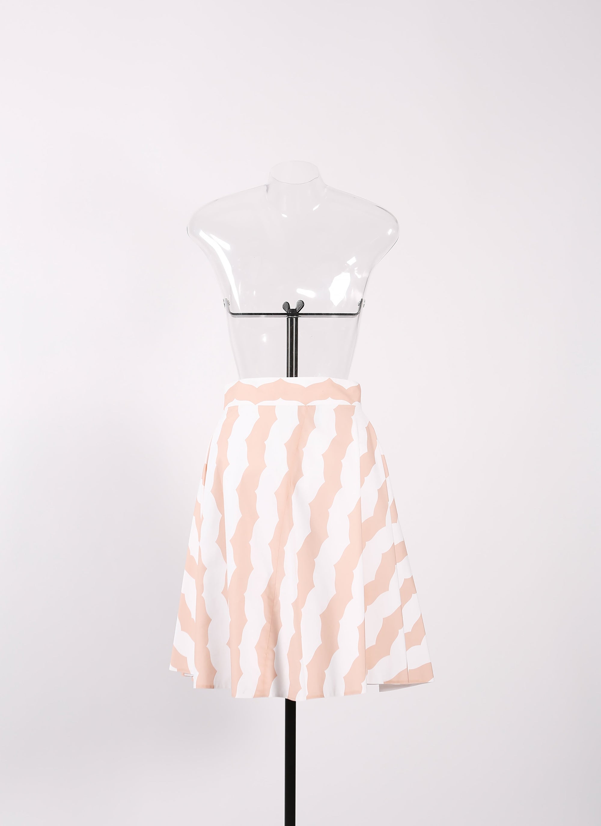 Regular striped skirt - White & Pink