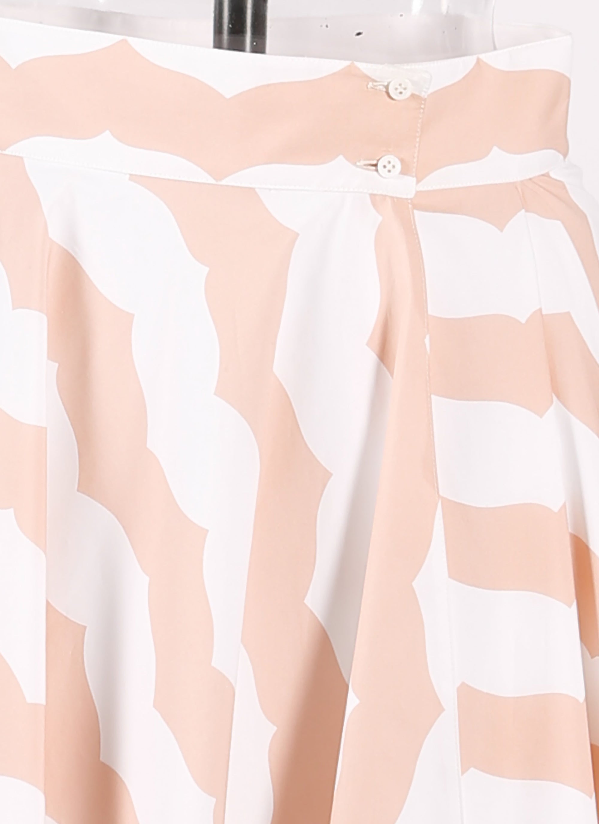 Regular striped skirt - White & Pink