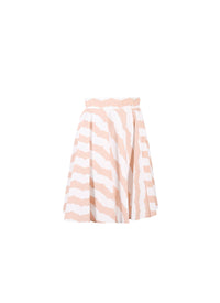 Regular striped skirt - White & Pink