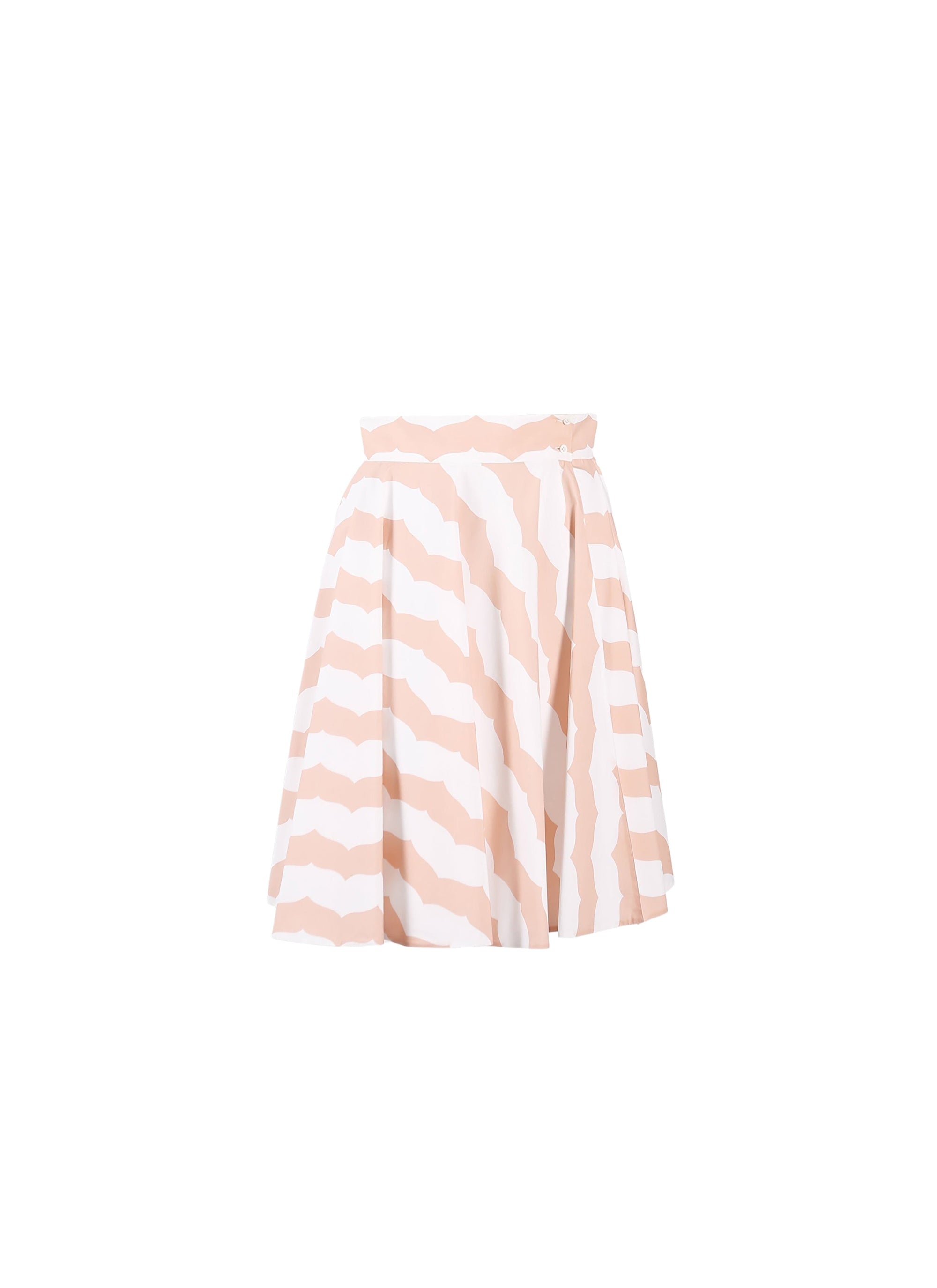 Regular striped skirt - White & Pink