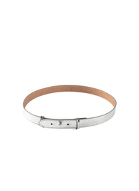 Very thin belt in leather - Silver