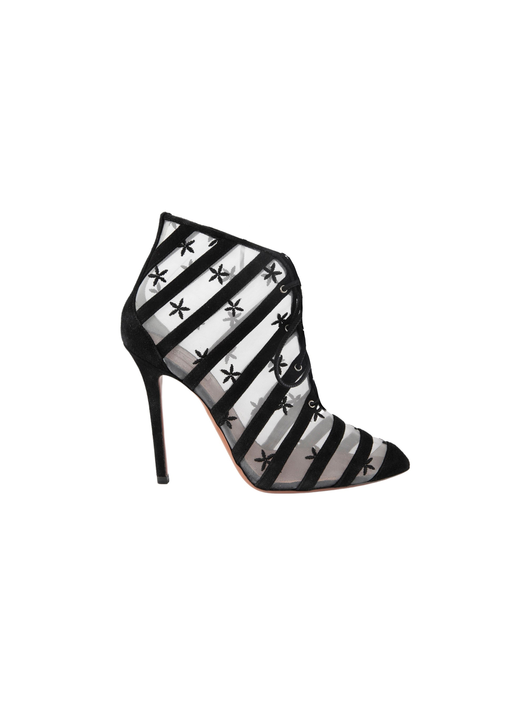 Embroidered boots - White & Black