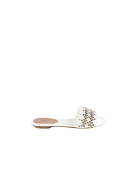 Mules à œillets en cuir - Blanc