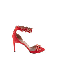 90 flower strap sandals in leather - Multicolour