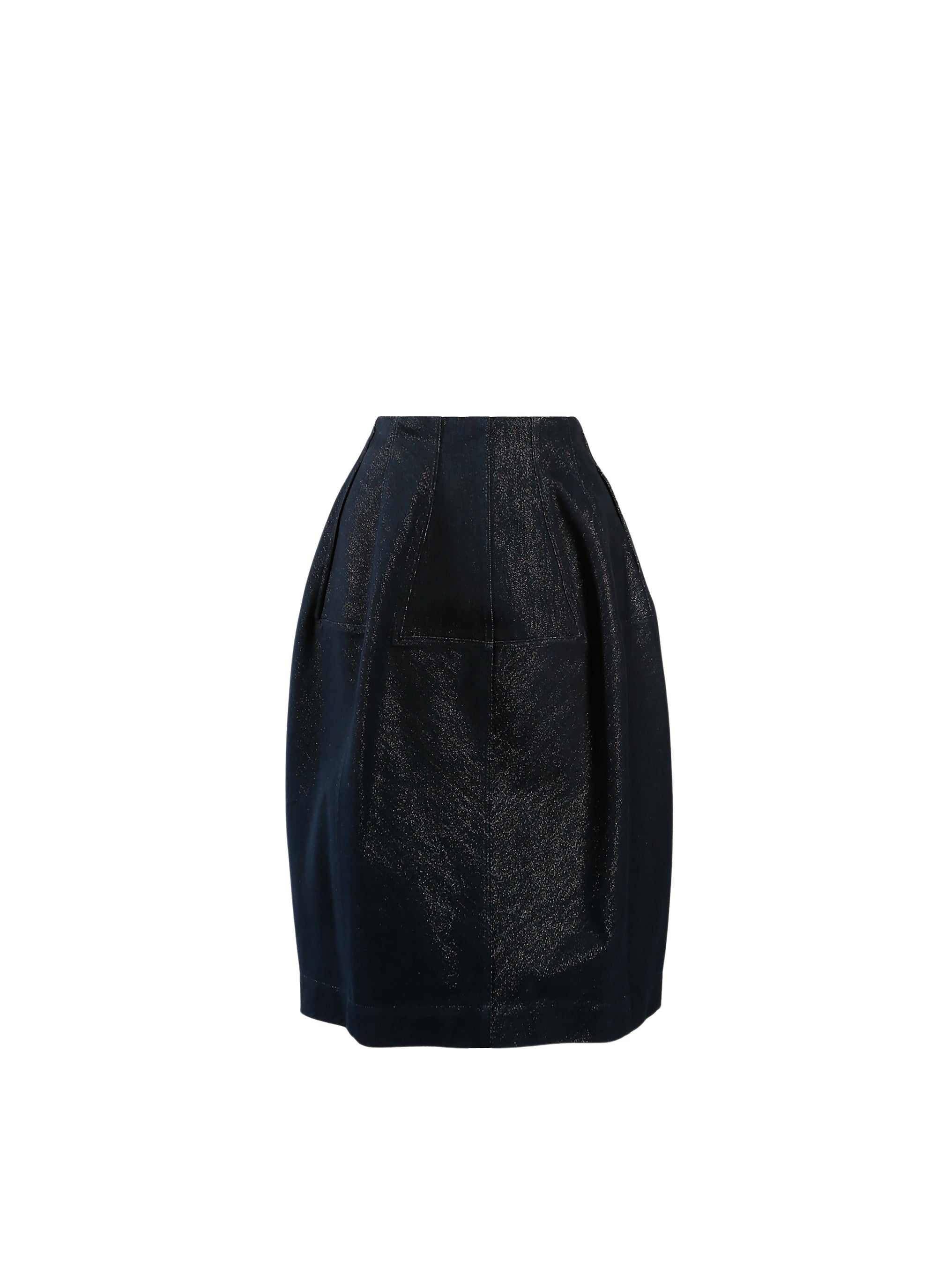 Short skirt in shiny denim - Silver