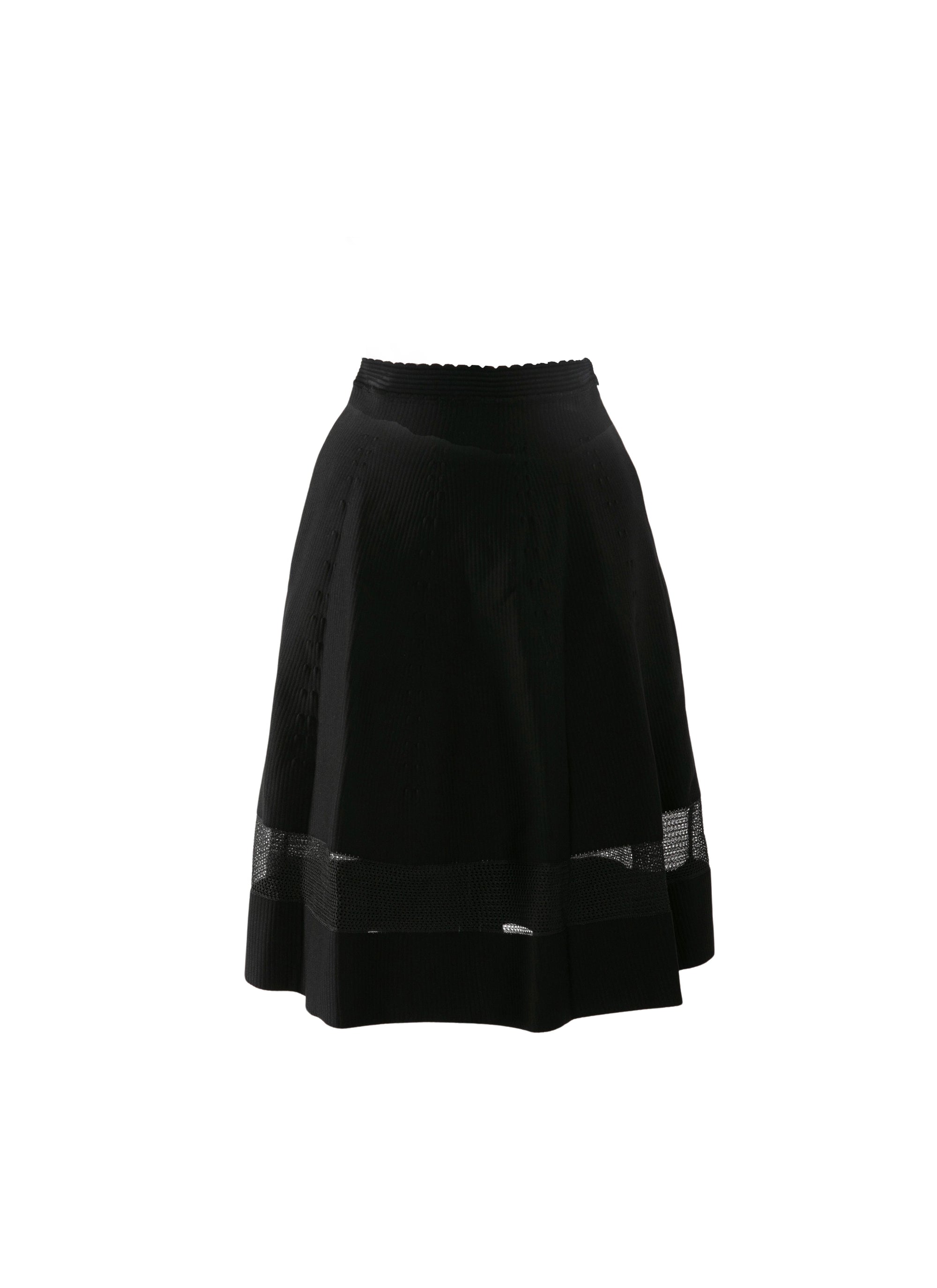 Short knitted Mansart skirt - Black intense
