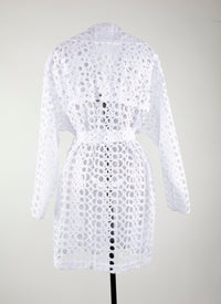 Baroque effect trench coat - White