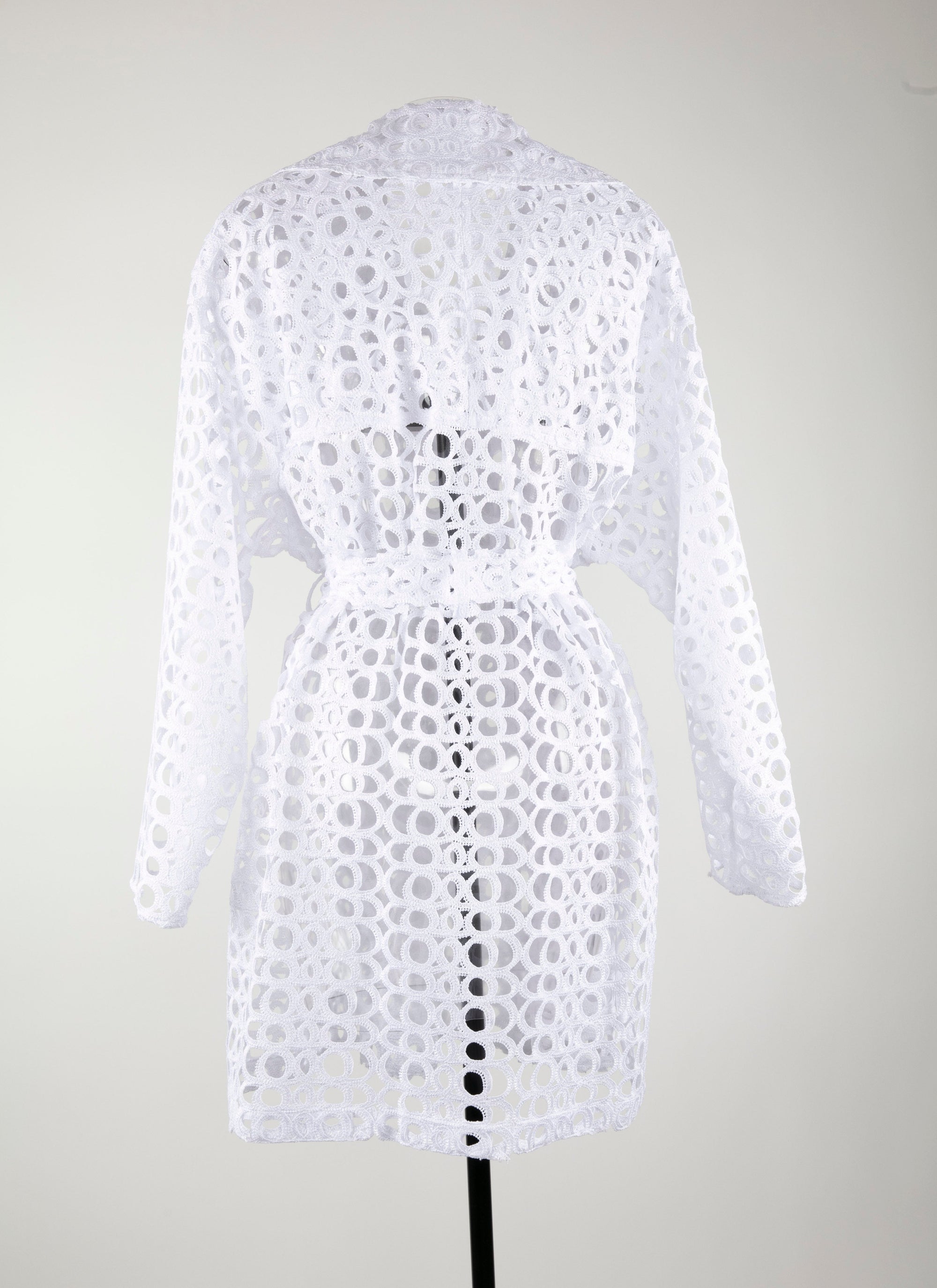 Baroque effect trench coat - White