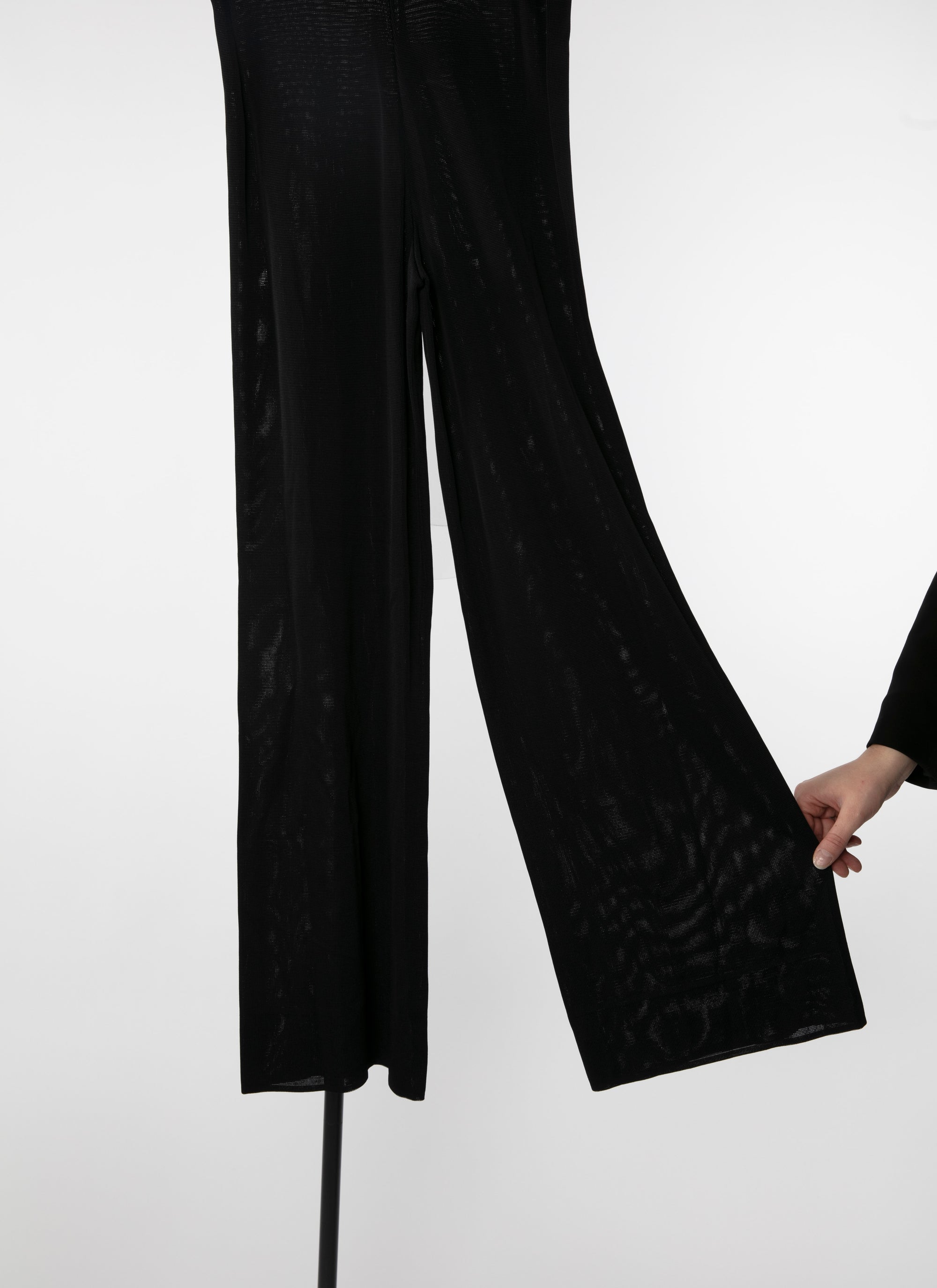Wide-leg trousers with elastic waistband - Black intense