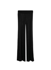 Wide-leg trousers with elastic waistband - Black intense