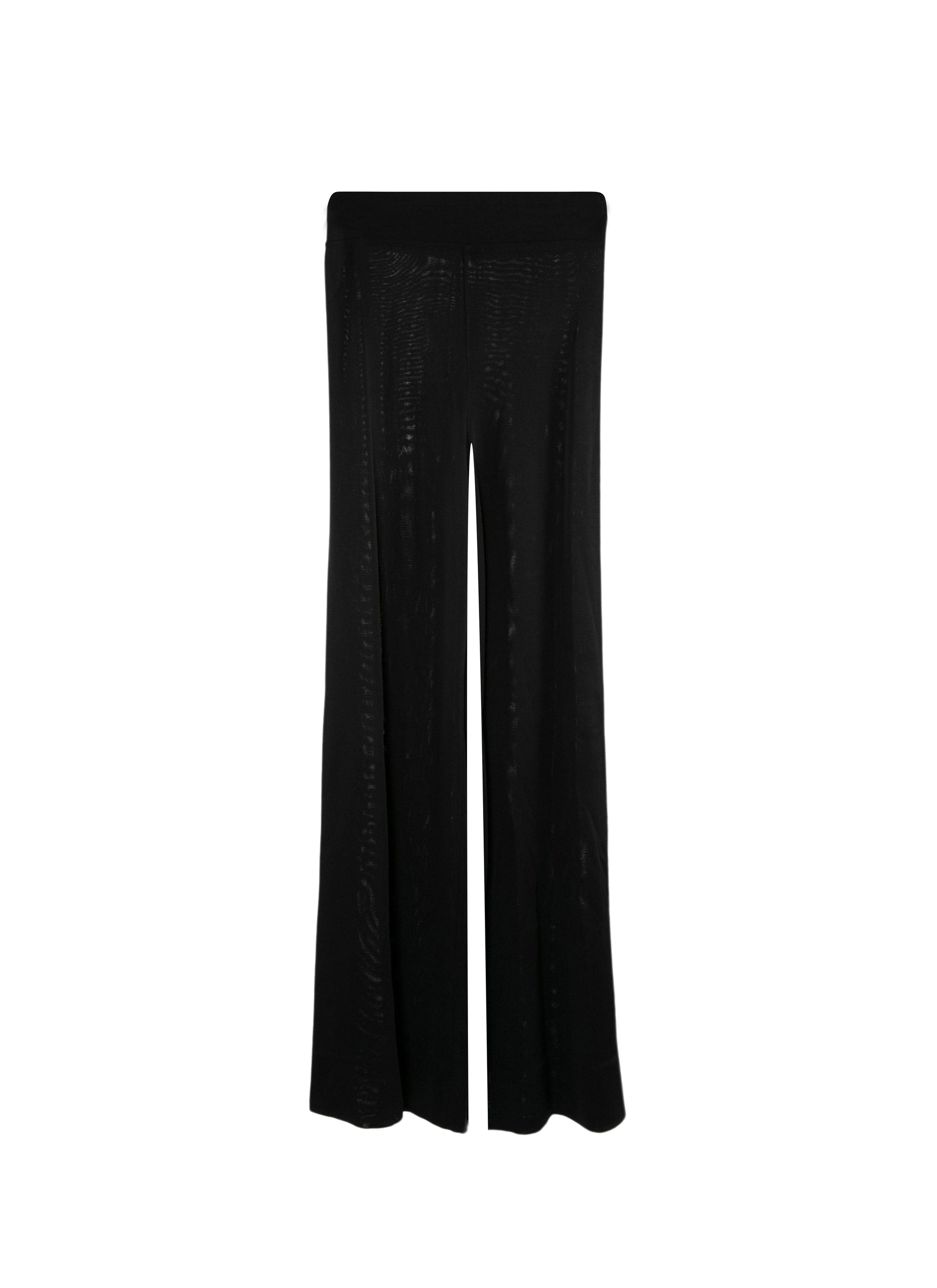 Wide-leg trousers with elastic waistband - Black intense