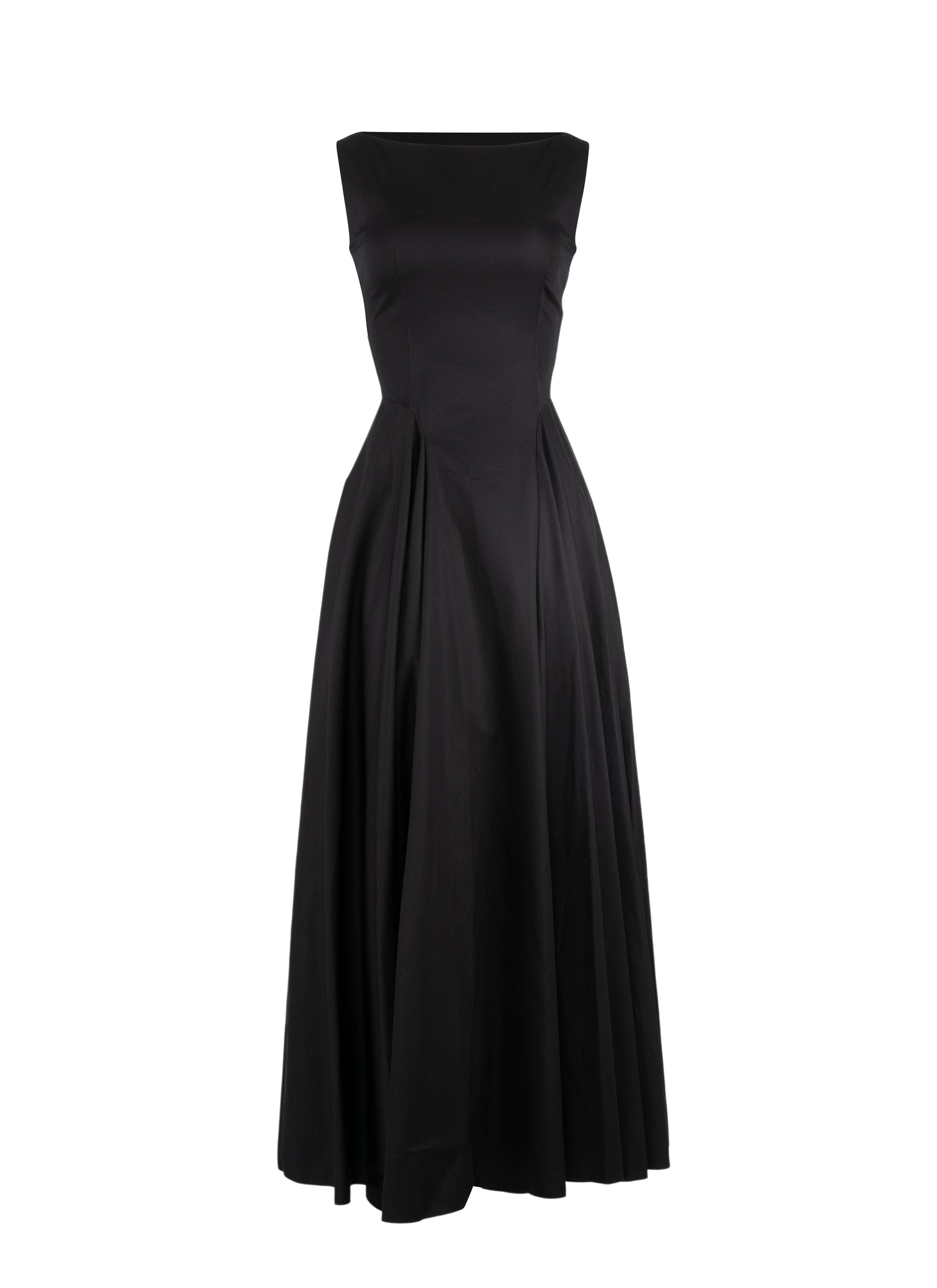 Sleeveless gabardine dress - Black intense
