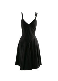 Short dress with triple straps - Black intense
