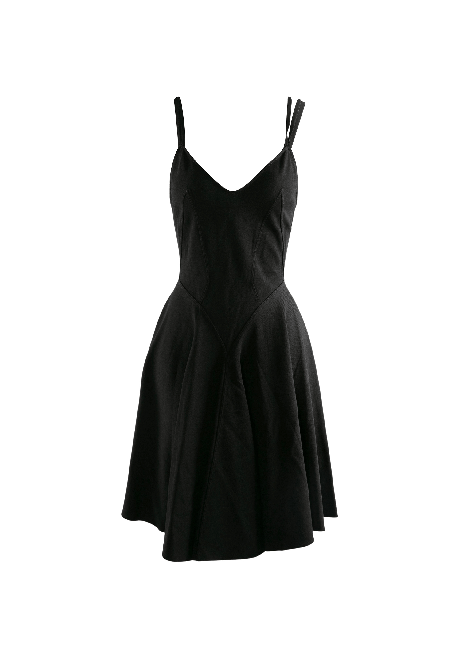 Short dress with triple straps - Black intense