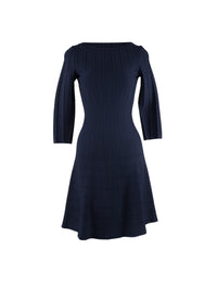 3/4-sleeve Pagoda knitted dress - Night