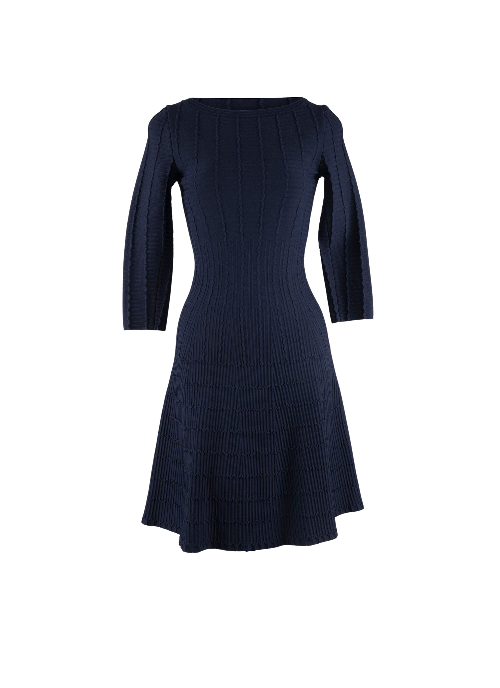 3/4-sleeve Pagoda knitted dress - Night