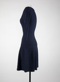 3/4-sleeve Pagoda knitted dress - Night