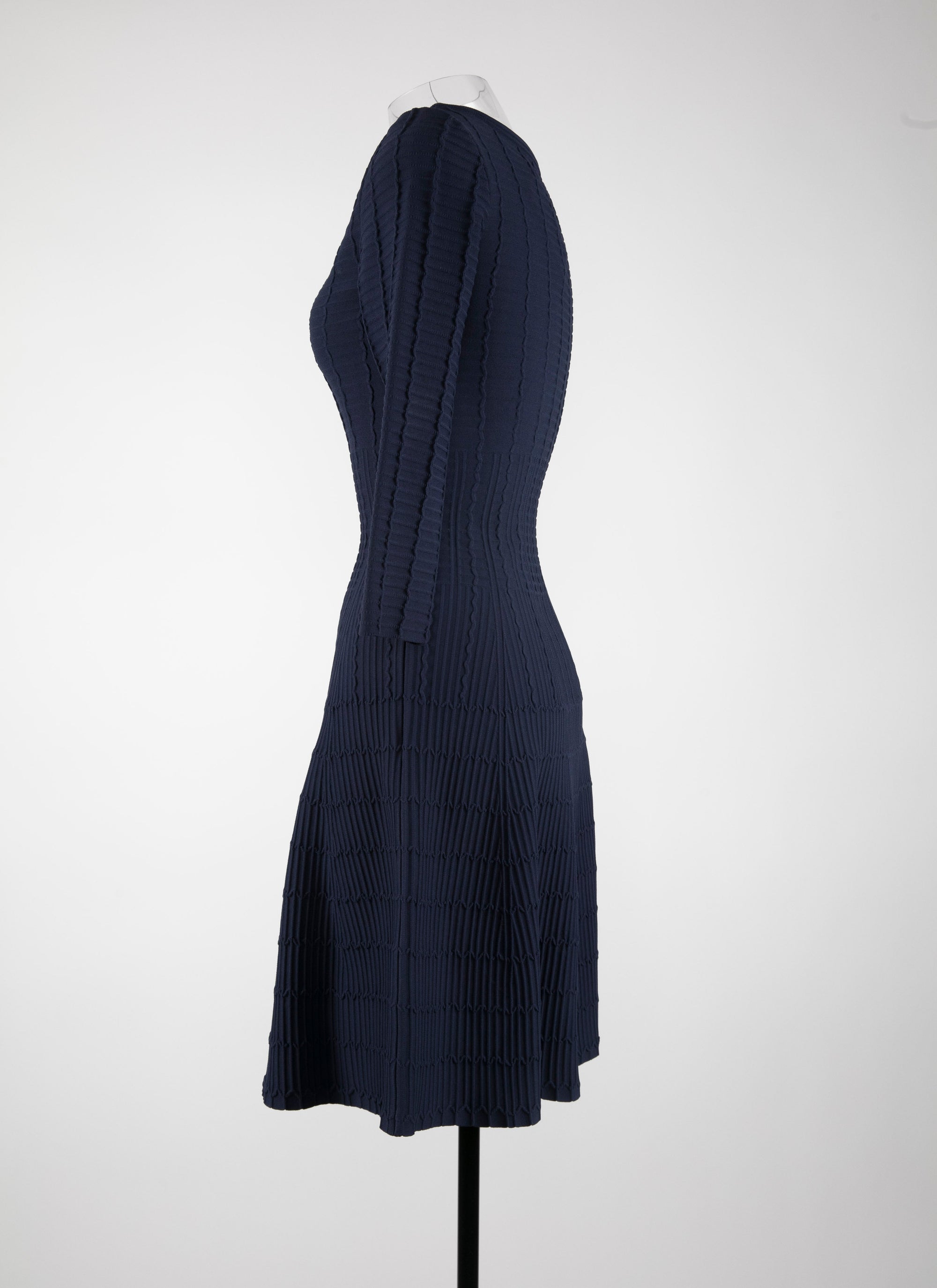 3/4-sleeve Pagoda knitted dress - Night