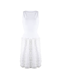 Houpette sleeveless dress - White