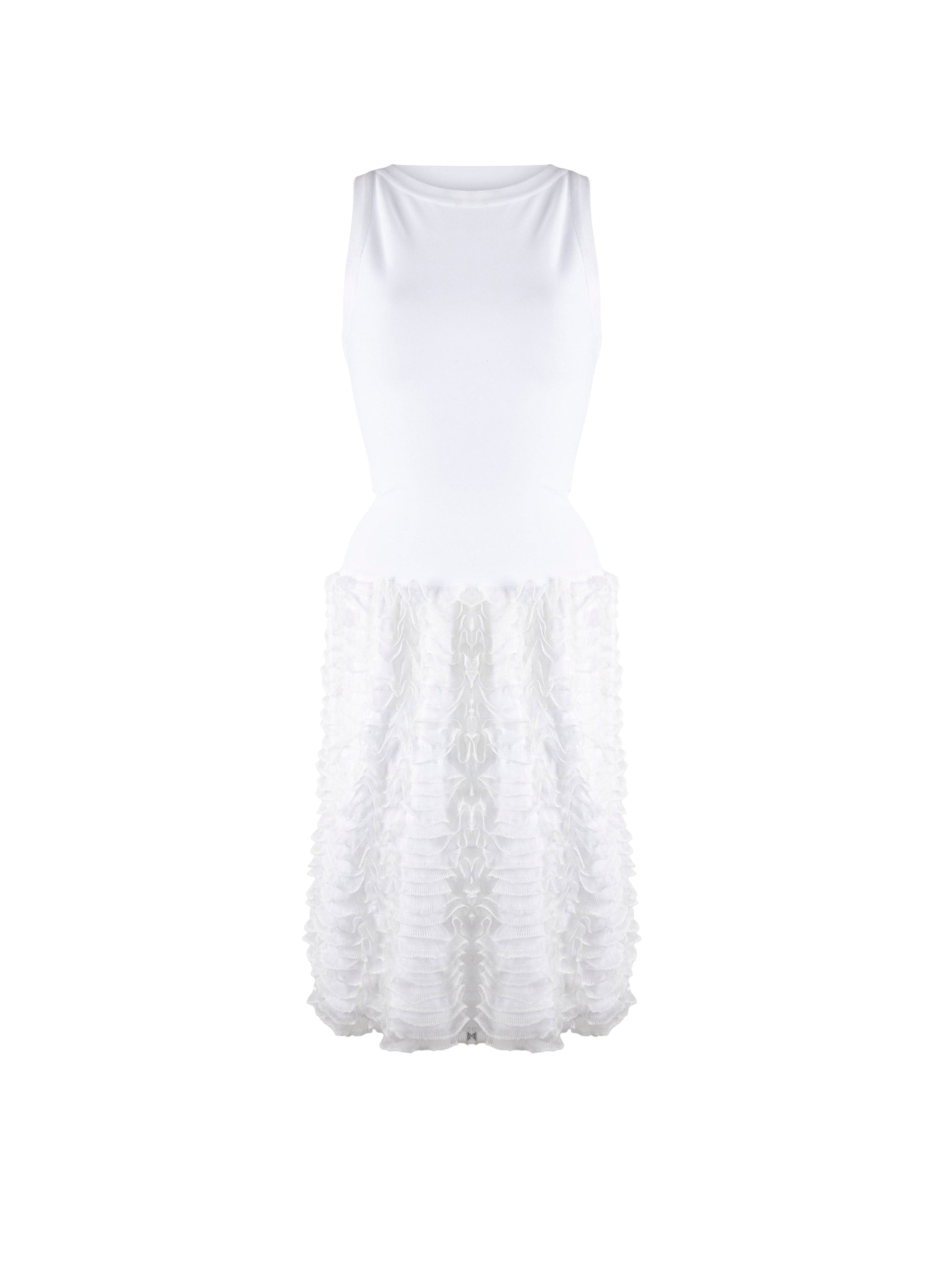 Houpette sleeveless dress - White