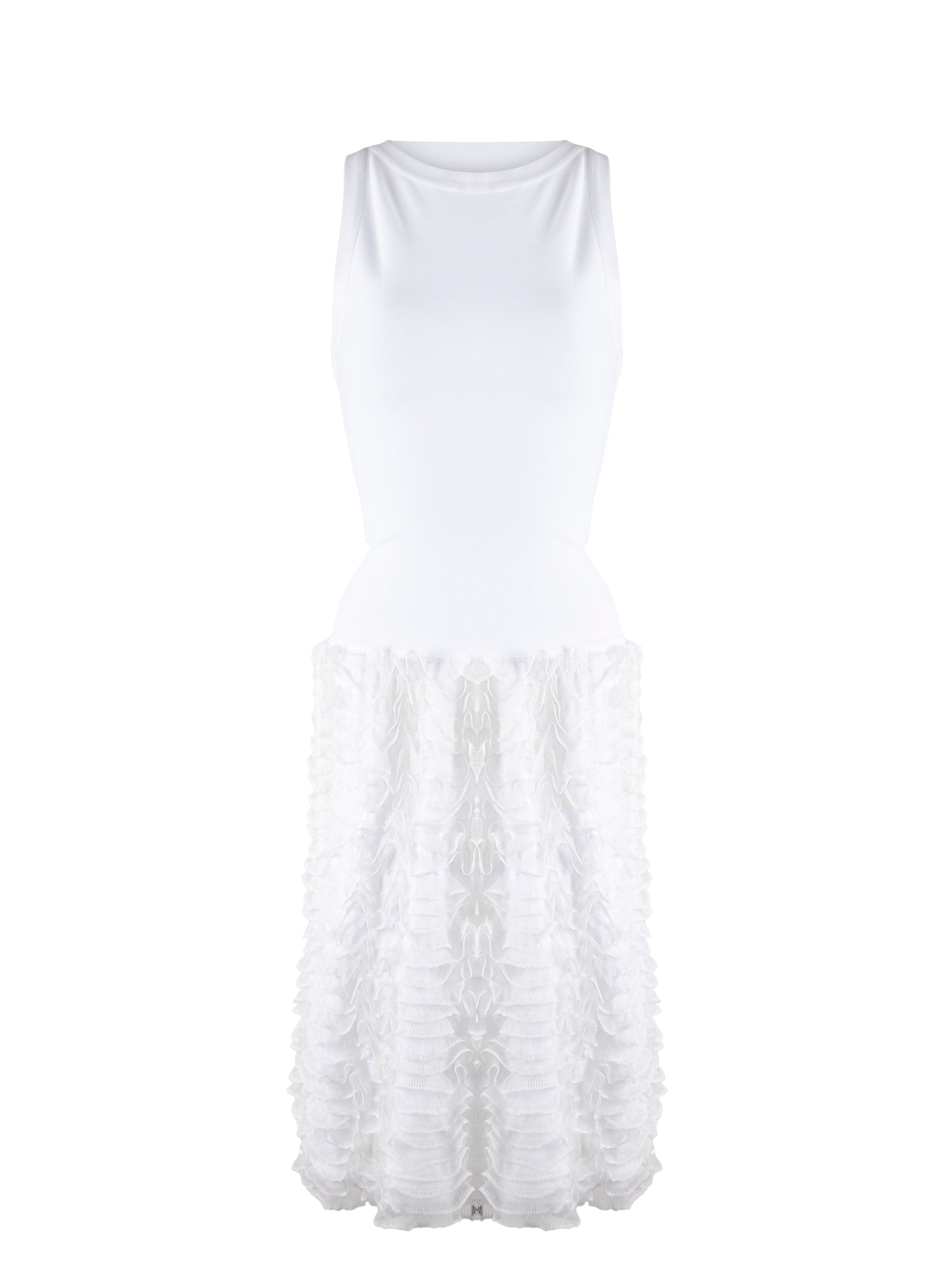 Houpette sleeveless dress - White
