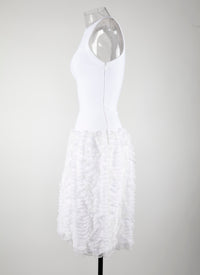 Houpette sleeveless dress - White