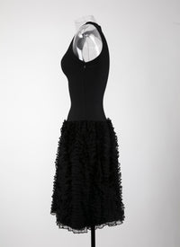 Robe sans manches Houpette - Noir
