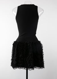 Houpette sleeveless mini dress - Black intense
