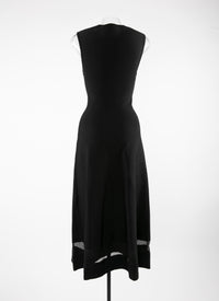 Sleeveless dress with sheer detail - Black intense