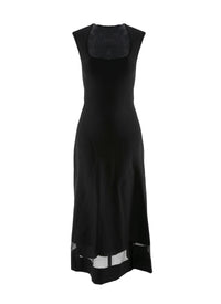 Sleeveless dress with sheer detail - Black intense