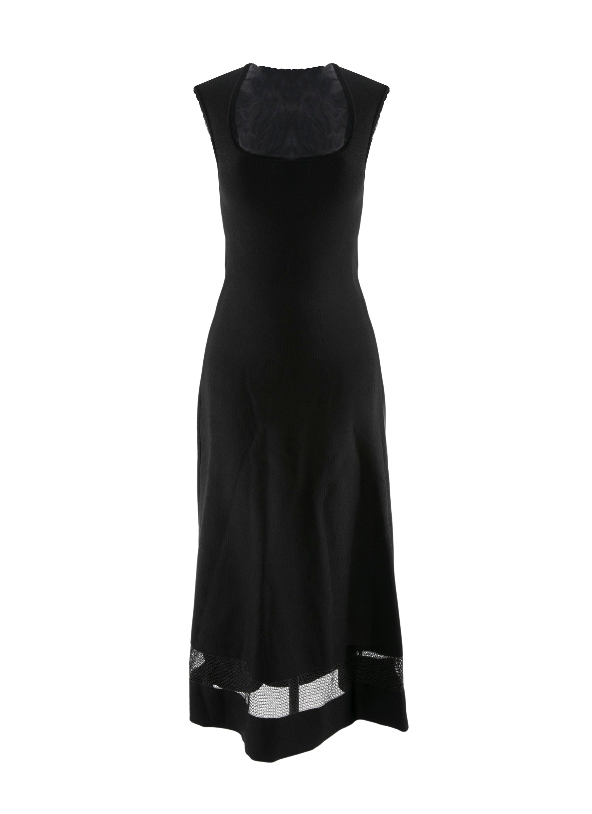 Sleeveless dress with sheer detail - Black intense