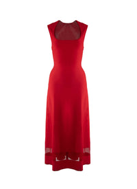 Sleeveless dress with sheer detail - Scarlet
