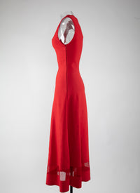 Sleeveless dress with sheer detail - Scarlet