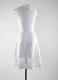 Sleeveless short dress with sheer detail - White