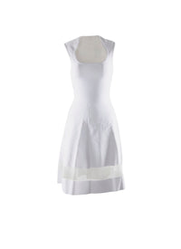 Sleeveless short dress with sheer detail - White