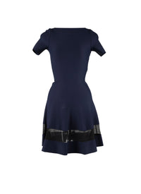 Mansart short-sleeved knitted dress - Night