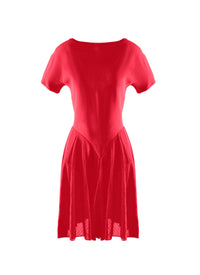 Charmeuse silk blend short sleeve dress - Scarlet