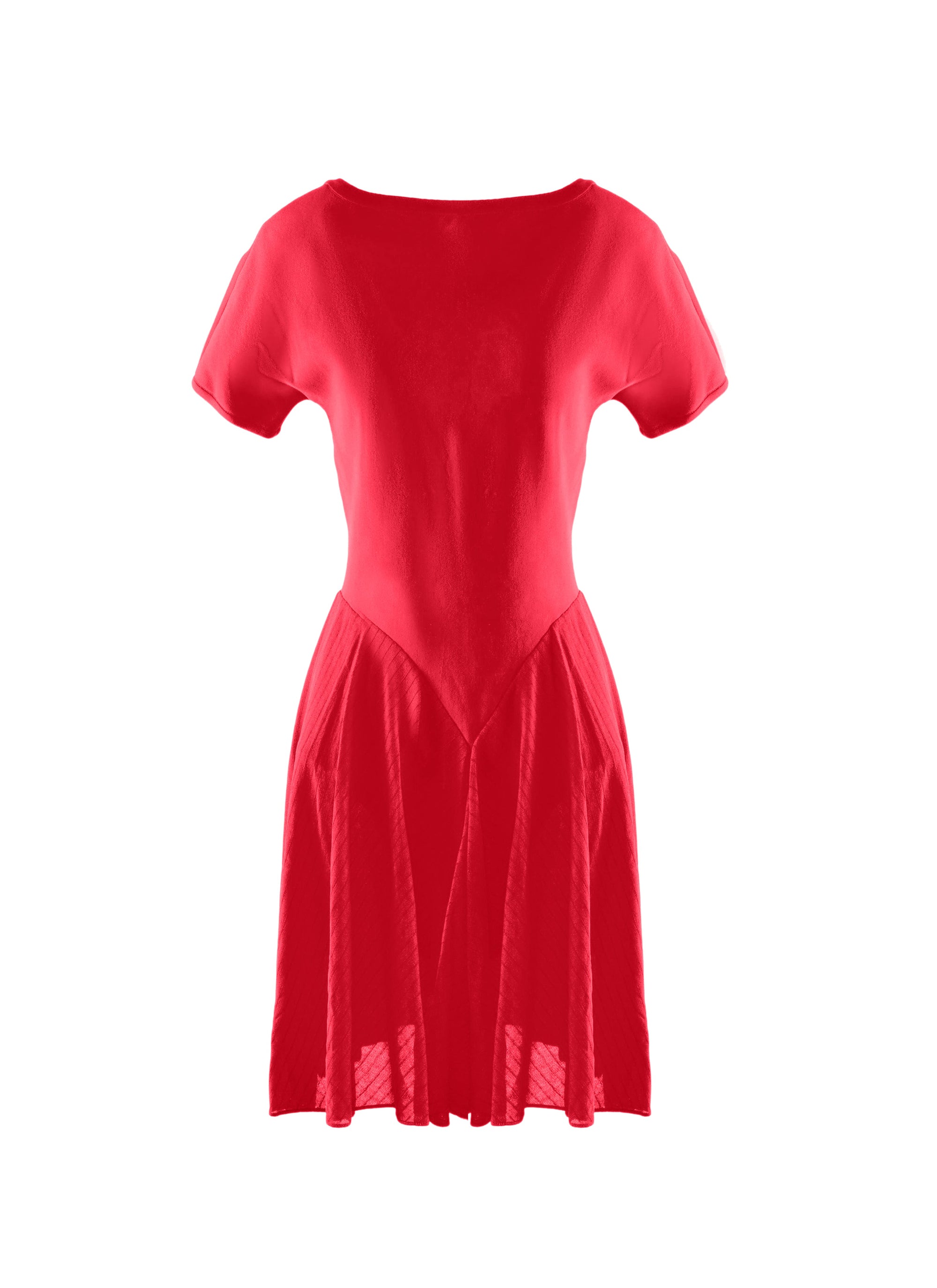 Charmeuse silk blend short sleeve dress - Scarlet