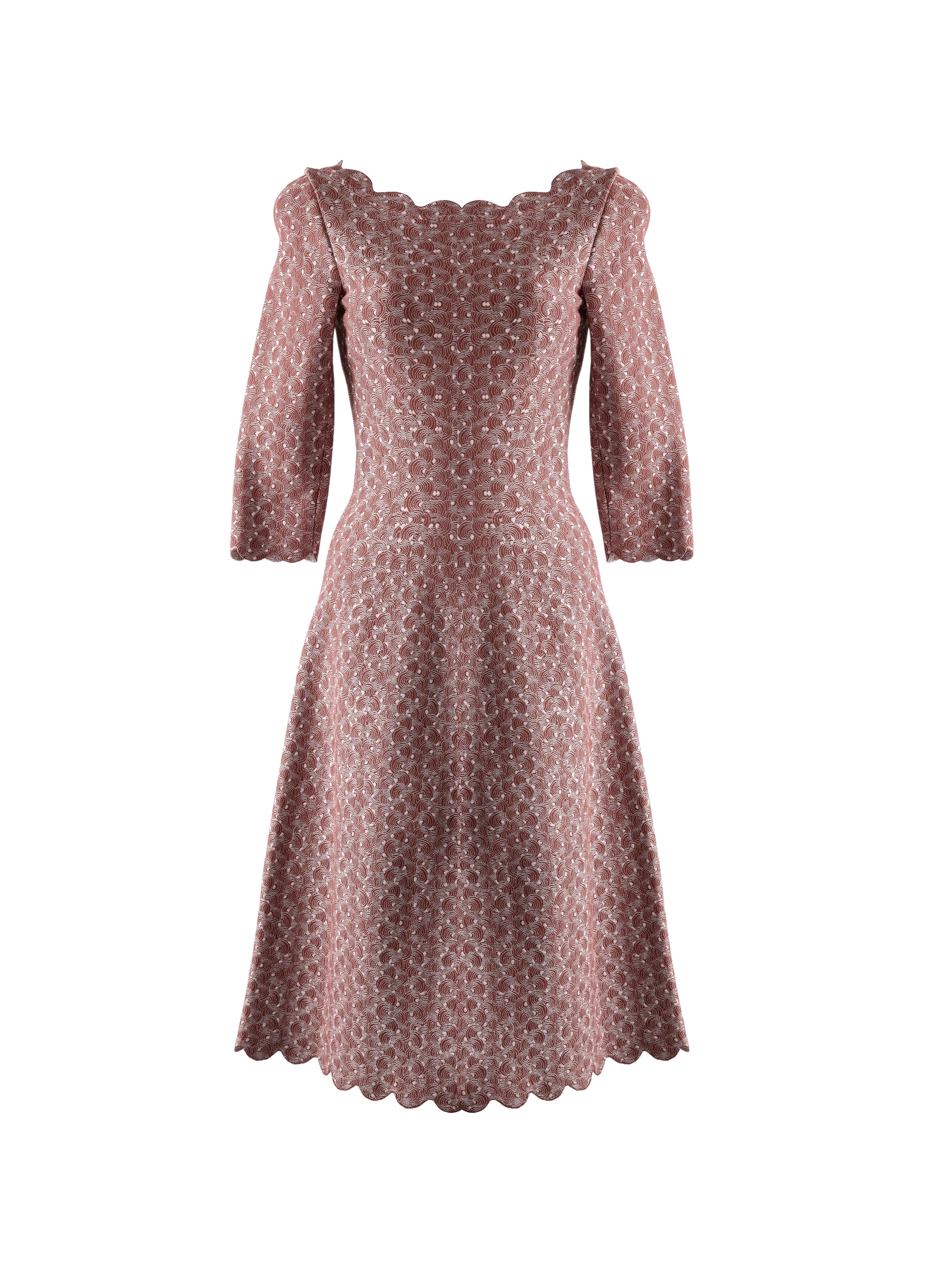 Robe à manches 3/4 Camée - Noisette